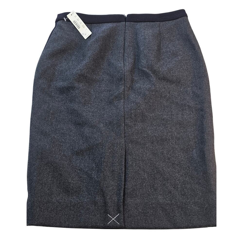 NWT J.crew 2 100% wool navy lined pocket pencil skirt midi business proffesional - Picture 2 of 9